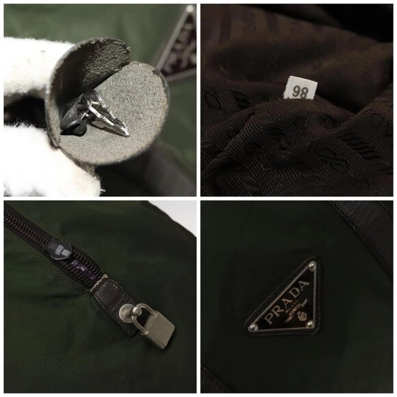 PRADA Boston Bag Nylon Khaki Auth bs24276 - Picture 14 of 15